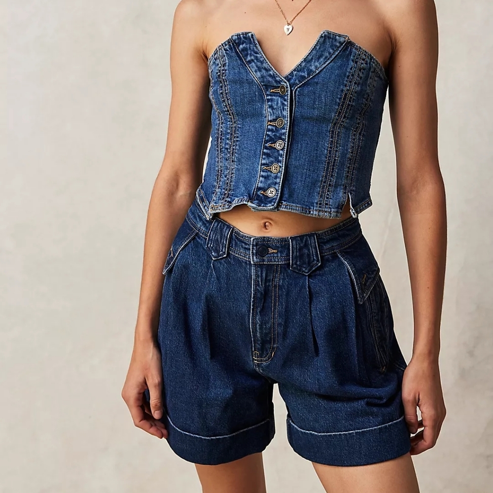 NWT Free People Top Secret Trouser Shorts Sz 28